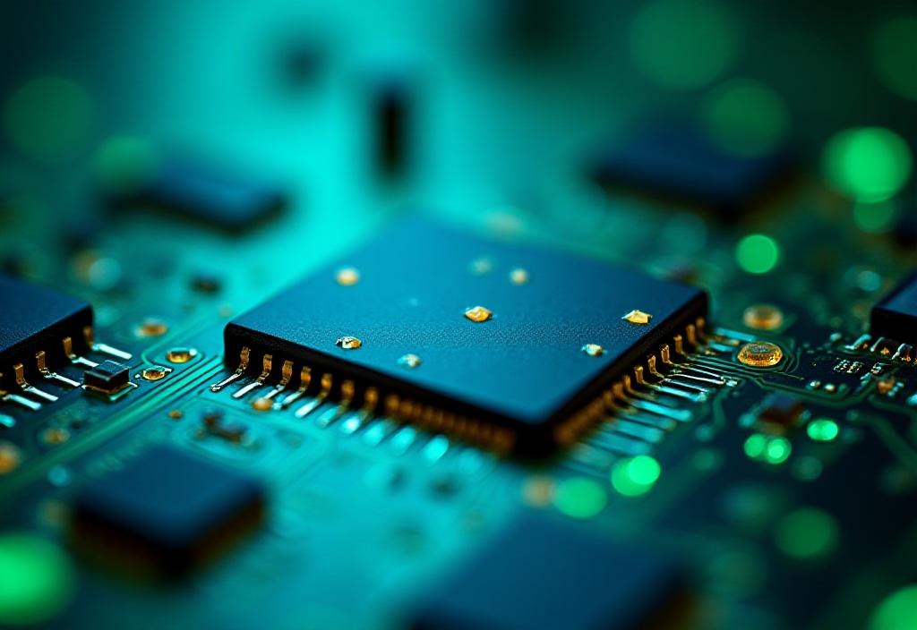 Close up of a high-tech solar lighting circuit board